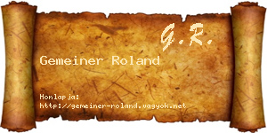 Gemeiner Roland névjegykártya